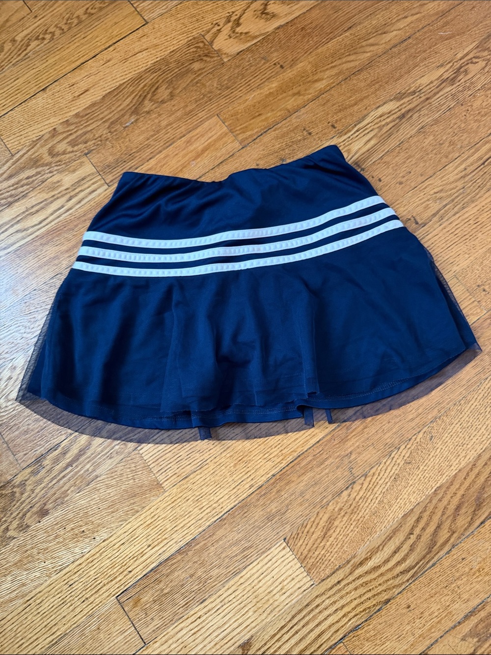Girls Adidas Navy Athletic Skort with White Logo